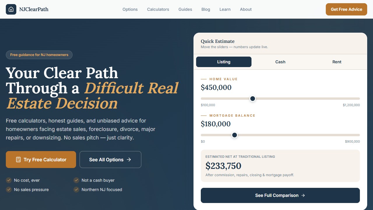 NJ Home Clarity — Your Clear Path Through a Difficult Real Estate Decision